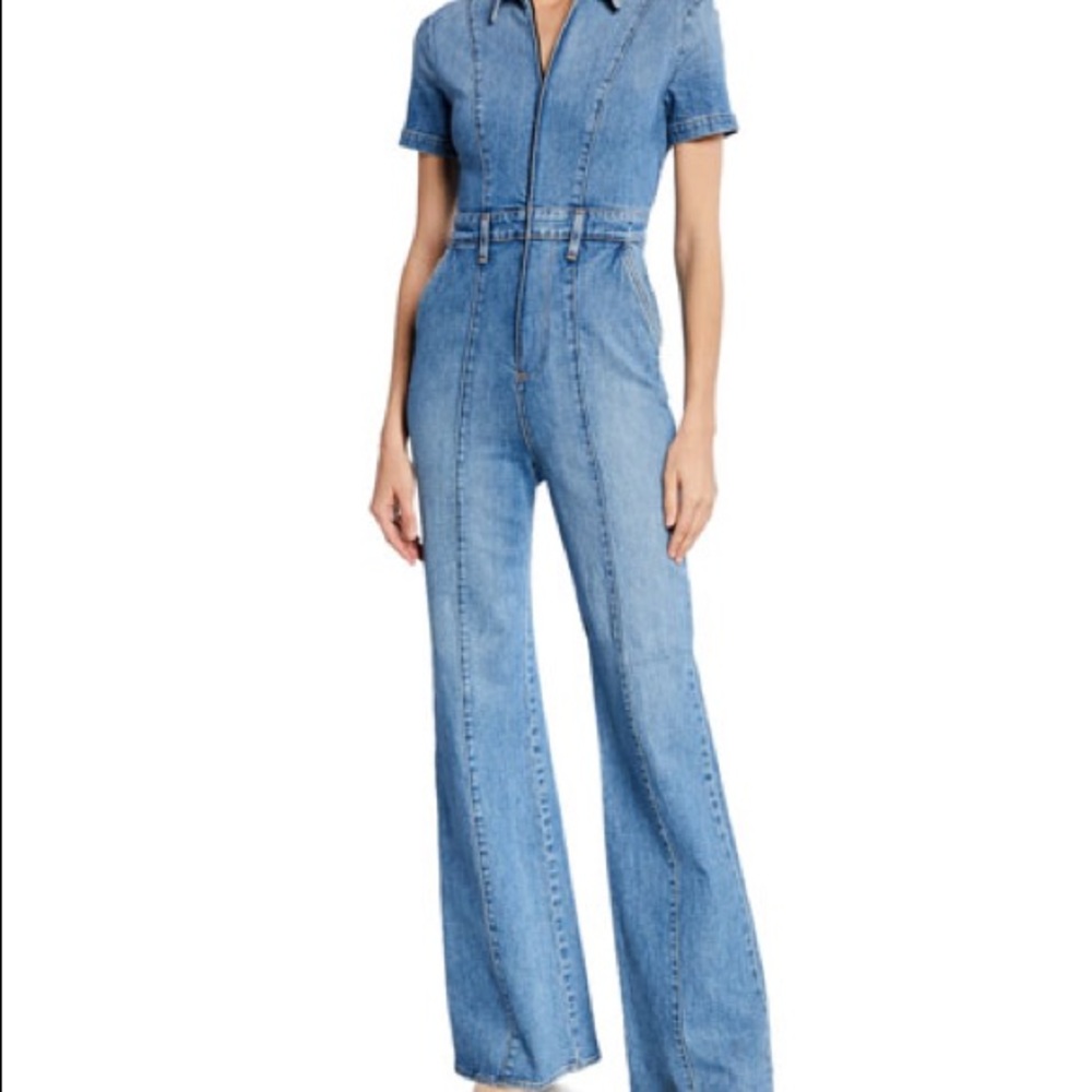 Alice + Olivia Denim Jumpsuit Wide Legged Jumpsuit